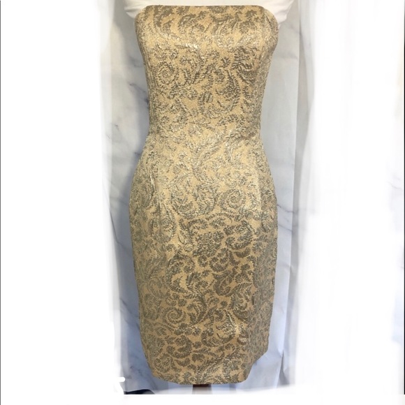 Jessica McClintock Dresses & Skirts - Jessica McClintock Champagne Gold Brocade Dress